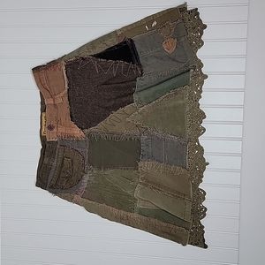 Desigual Grunge / Boho Style Funky Patchwork Skirt